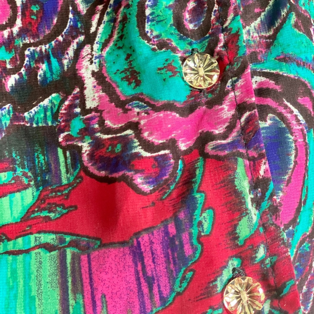 SNAKE PRINT EMBROIDERED & EMBELLISHED BLOUSE TOP - Picture 3 of 10